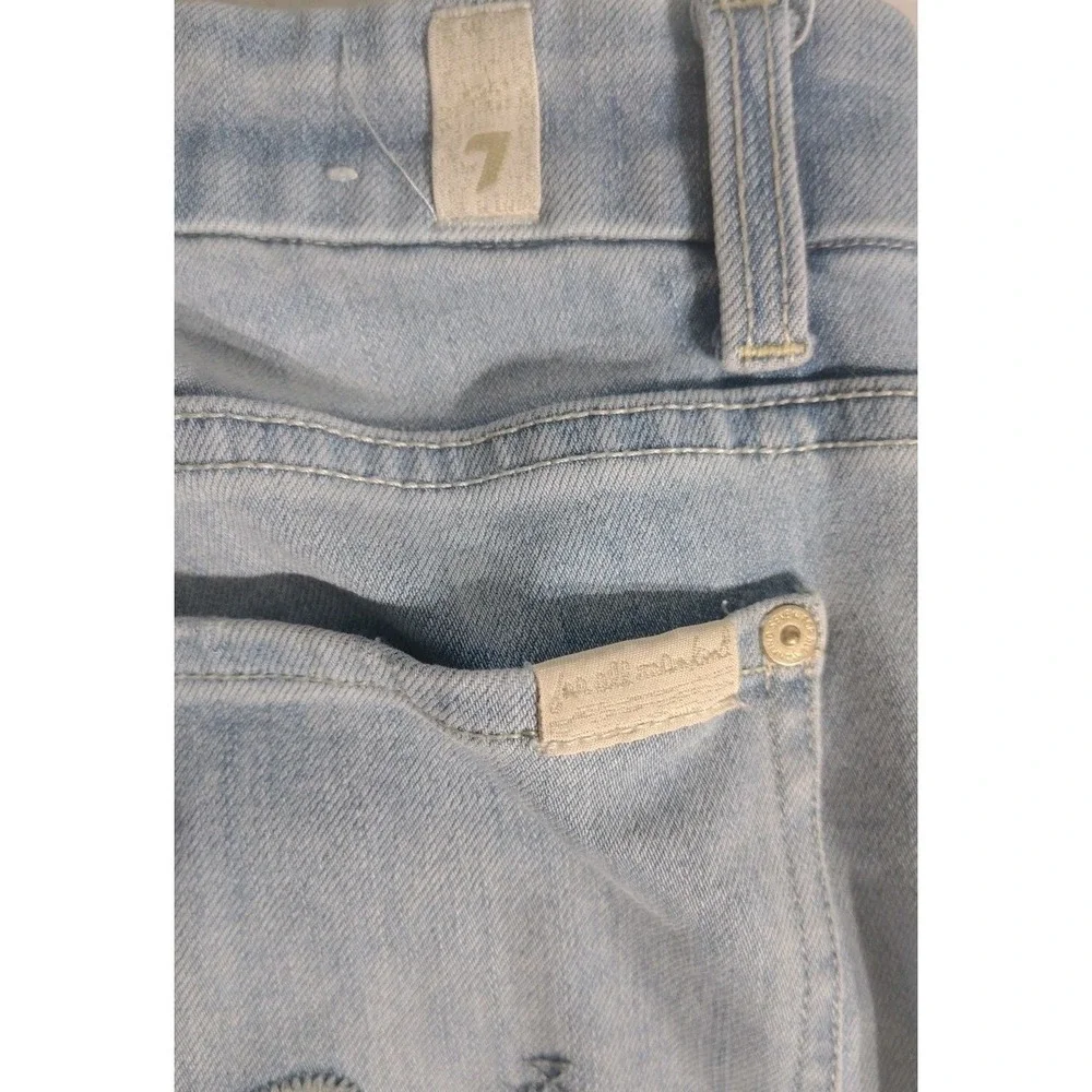 7 For All Mankind Jeans Womens 31 Blue Kimmie Straight Stretch Light Wash Denim‎